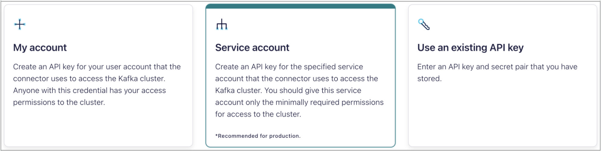 Select service account