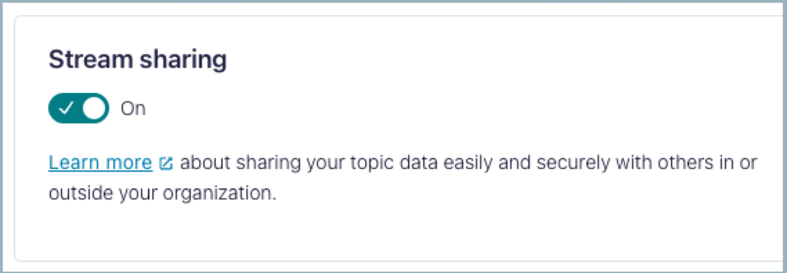 Enable Stream Sharing for an organization