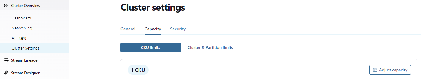 Confluent Cluster capacity