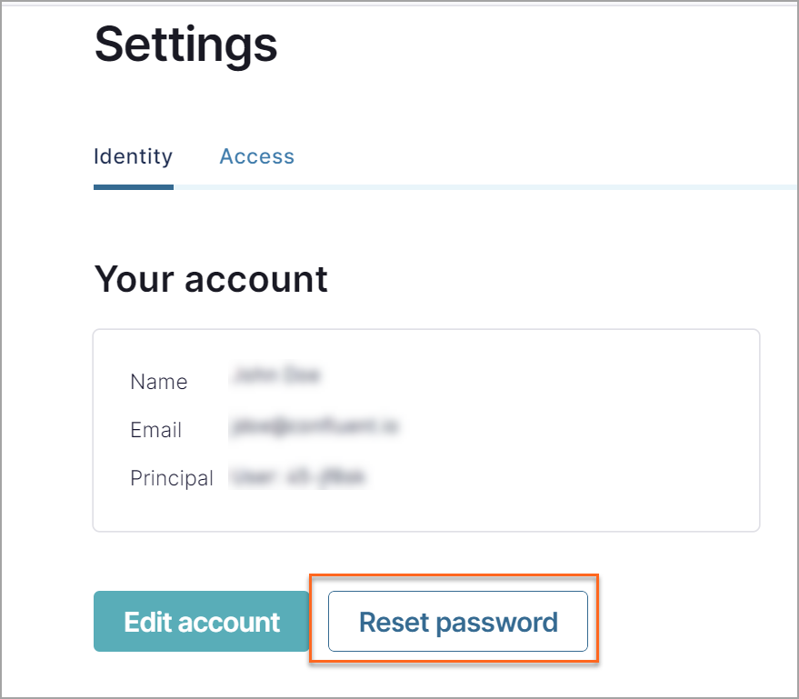 Change Confluent Cloud password