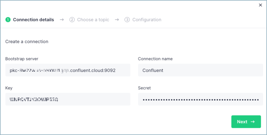 Provide connection details