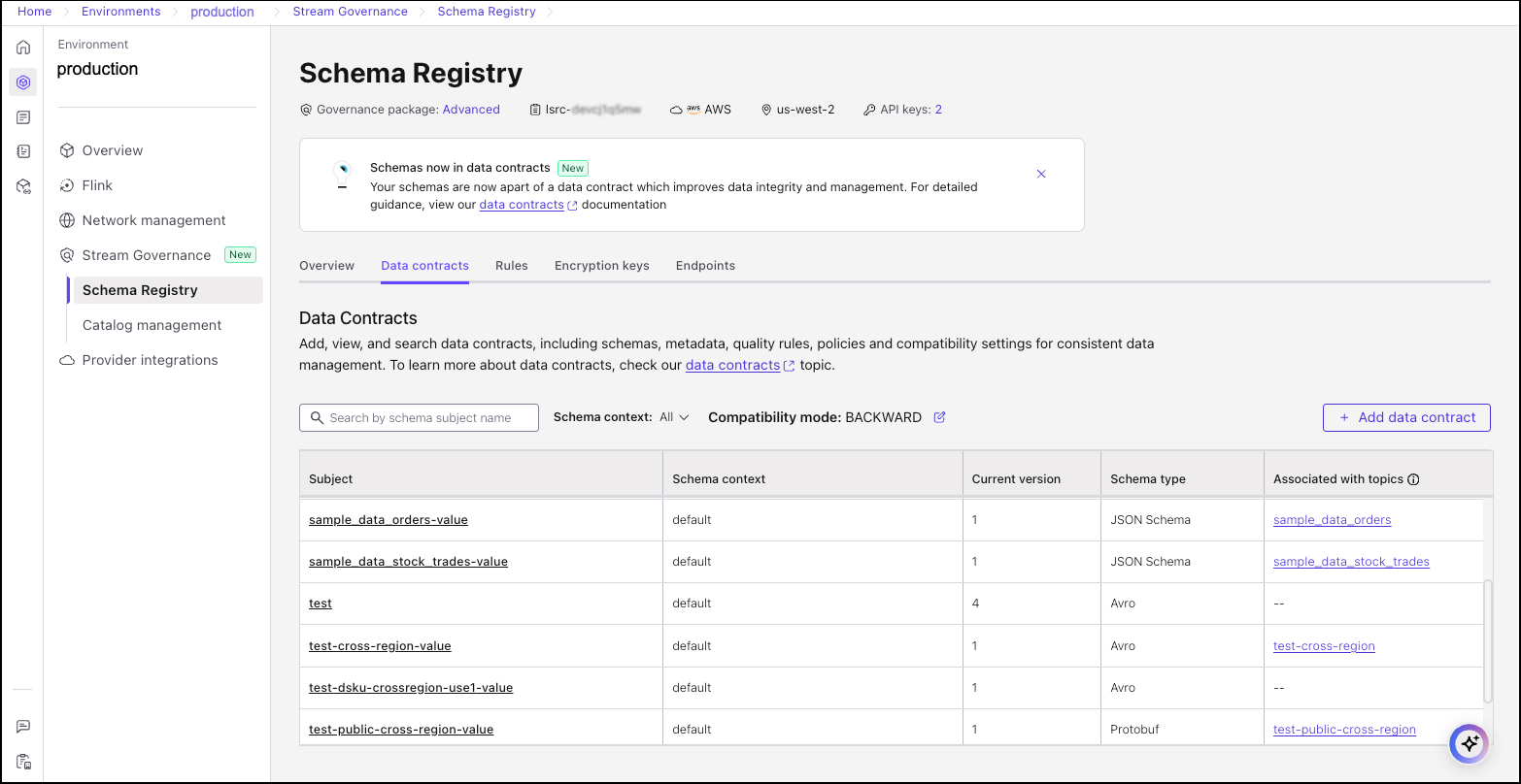View schemas on Confluent Cloud with Schema Registry PrivateLink